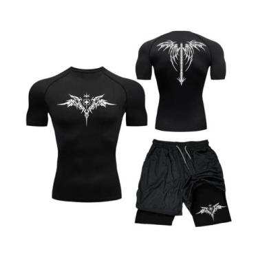 Imagem de Conjunto De Compressão Masculino De Secagem Rápida Para MMA E Boxe: Ca