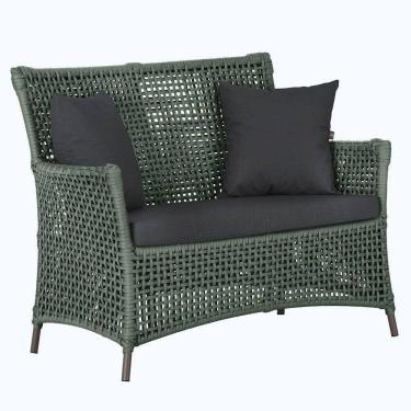 Imagem de 1 Sofá área Externa Igapó Alumínio Marrom Corda Náutica E11 Verde