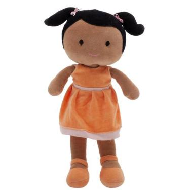 Imagem de Boneca de pano antialégico ,lavável  juju negra da zip toys