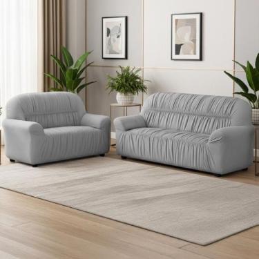 Imagem de Capa de Sofá 3 e 2 Lugares Malha Gel Kit Protetor Elasticada - Mava En