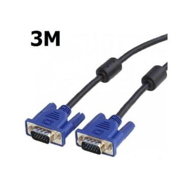 Imagem de Cabo Vga Macho X Vga Macho 3mts C/ Filtro Para Monitor Pc Tv - MLS