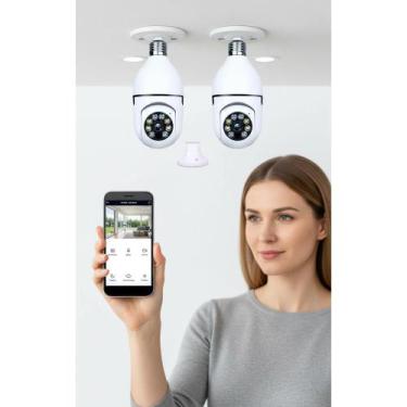 Imagem de Kit 2 Câmeras Lâmpada IP Wifi 1080p Noturna App Yoosee 360 - Congratul
