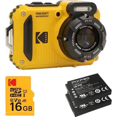 Imagem de Câmera kodak pixpro wpz2 waterproof amarela (2 bat + mem 16gb)