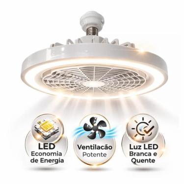Imagem de Ventilador de Teto com LED 3 Cores e Controle Remoto, Silencioso, Econ