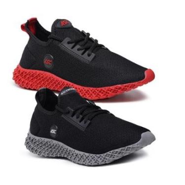 Imagem de Combo 2 Pares de Tênis Esportivo Versátil e Confortável para Caminhada e Dia a Dia-Masc...
