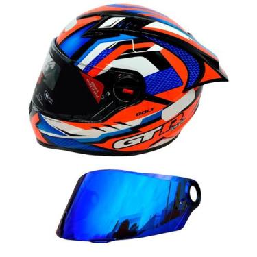 Imagem de GTRacing Bolt Vermelho Com Azul e Branco FW3 + Viseira FW3, 58