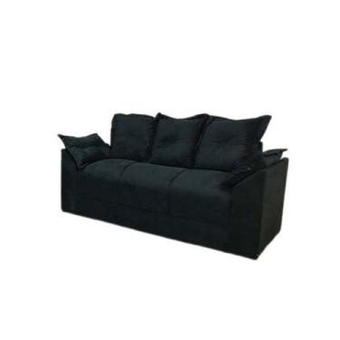 Imagem de Sofá 3 Lugares Paris Suede Preto - AL Móveis