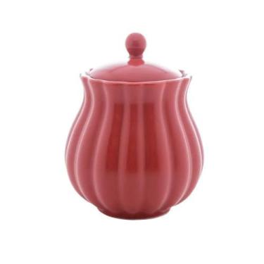 Imagem de Açucareiro de Porcelana Pétala Vermelho Matt 10,5X8,5cm Wolff