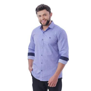 Imagem de Camisa Social Masculina Amil Manga Longa Slim Sem Bolso 100% Algodão 1