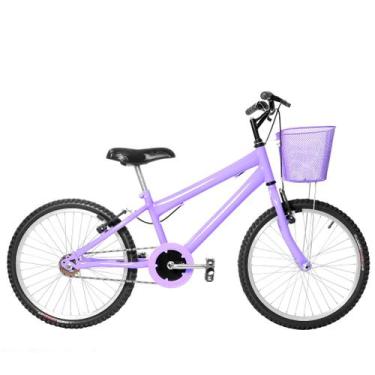 Imagem de Bicicleta Infantil Feminina Aro 20 Alumínio Natural - FlexBikes, Lilás