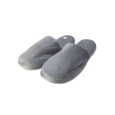 Imagem de Pantufa adulto de poliéster lisa - Quero Presentear, Cinza 35, 36