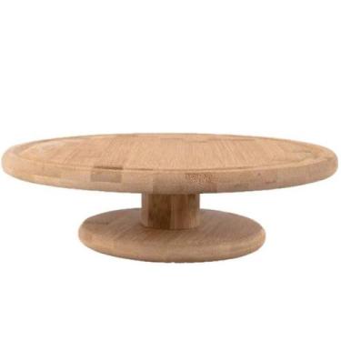 Imagem de Boleira de Bambu com Pé Sense Base Suporte Porta Bolo Mesa Posta 27,5c