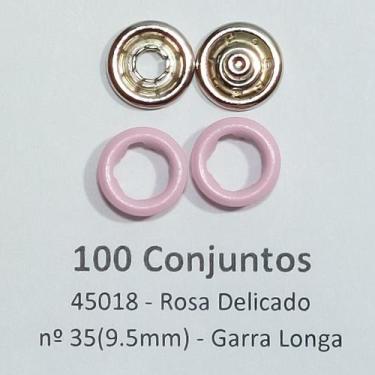 Imagem de Botões de Pressão Nº 35 Colorido Latão Tic-Tac Sortidos Rosa Delicado 