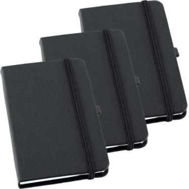 Imagem de Kit 3x Caderneta de Anotações 14x21cm 80 Fls Sem Pauta Preto - TopGet