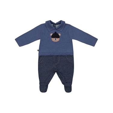 Imagem de Macacão Para Bebê Ref 423130 - Fofinho, P, Azul, Aço