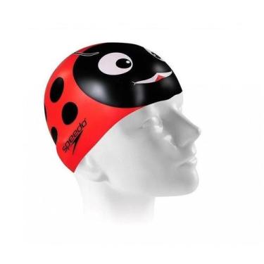 Imagem de Touca de Natação Speedo Joaninha CAP - Infantil, Preto, Vermelho, Únic