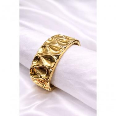 Imagem de Bracelete Feminino 13002F Liga Metálica 6cm X 5cm Dourado Largo Elegante Moderno
