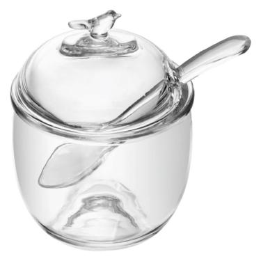 Imagem de Açucareiro Bird de Cristal Ecológico 150ML com Colher para Mesa Posta Transparente Wolff