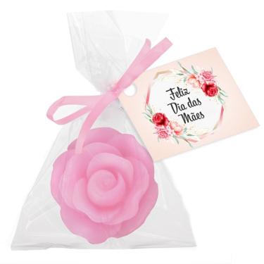 Imagem de Kit de Lembrancinhas Sabonetinhos Rosinhas Dia das Mães Mulher Outubro Rosa Sabonete Gl...