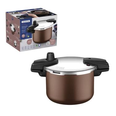 Imagem de Panela de Pressão Arizona Induction Antiaderente 4,5L Alumínio Fundo para Fogão de Indu...