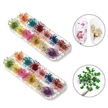 Imagem de Kit 24 Flores Secas Decoração e Encapsulamento de Unhas Gel Manicure N