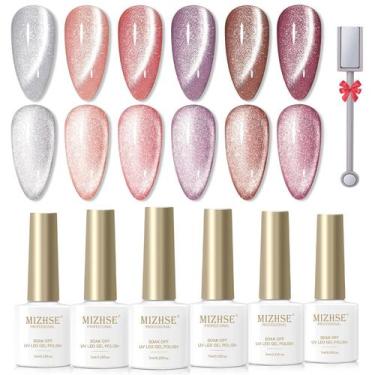 Imagem de Conjunto de esmaltes Glitter Cat Eye Gel MIZHSE 6 cores 7 mL