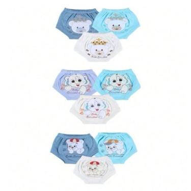 Imagem de Tapa Fralda Bebe Menina Kit Shorts Menino Bordado 3 peças Algodão - Pe