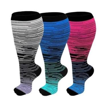 Imagem de Meias De Compressão Masculinas plus Size 2XL-7XL 20-30 mmHg, Meias De 
