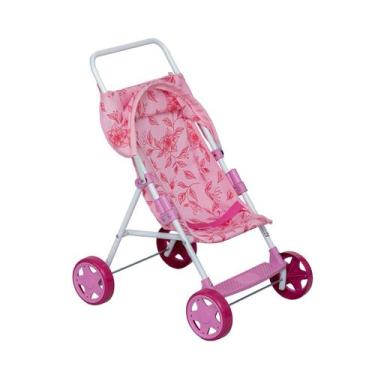 Imagem de Carrinho de boneca Soft bebê reborn - Kids Baby, Rosa florido