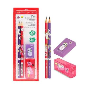 Imagem de Lápis Grafite + Apontador + Borracha Pet Rs/Rx Faber Castell