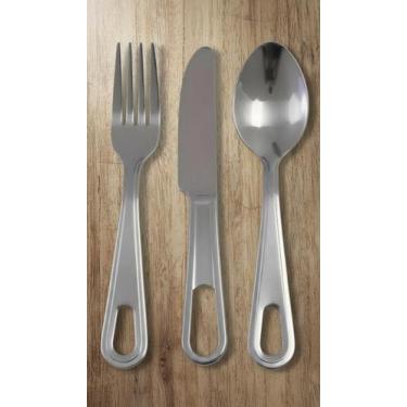 Imagem de Kit Talheres Articulados Aço Inox Camping 3 Peças - Congratulations St