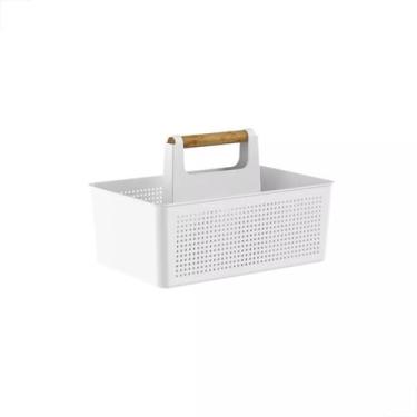 Imagem de Organizador Multiuso Limpeza Com Alças 8 Litros Flow Cor Branco OU Mar