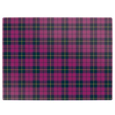 Imagem de Tábua de Vidro para Corte Xadrez Rosa 30cm x 40cm - MOR