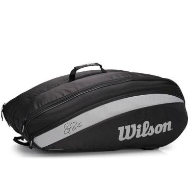 Imagem de Raqueteira De Tênis Wilson Roger Federer Team 12 Pack Preto