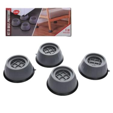 Imagem de KIT DE BASES PROTETORAS DE PLASTICO REDONDO 4 PÇS 3,5X9CM