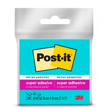 Imagem de Post-it, 3M, Bloco de Notas Adesivas, Azul, 76mm x 76mm, 45 Folhas