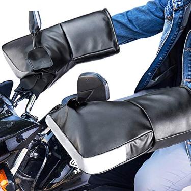 Imagem de Yajun Luvas de guidão para motocicleta, espessas, à prova de vento, impermeáveis, quentes, para adultos, inverno, reflexivas, duráveis