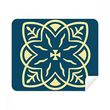 Imagem de Pano de limpeza de tela com estampa decorativa em estilo Talavera azul 2 peças de tecido de camurça