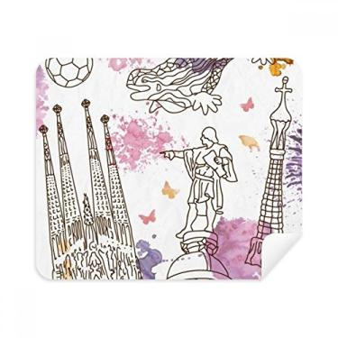 Imagem de Estátua de futebol da Catedral de Barcelona, Espanha, pano de limpeza, 2 peças, tecido de camurça