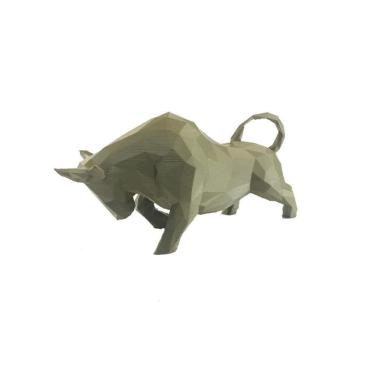 Imagem de Touro Bull Wall Street Geométrico 3D Low Poly Dourado
