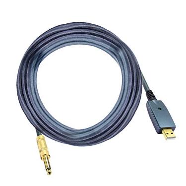 Imagem de Qudai Cabo de guitarra USB Acessórios para guitarra elétrica Conector de áudio para guitarra Adaptador de cabo de guitarra de 6,35 mm Interface de cabo de guitarra