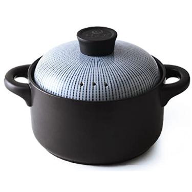 Imagem de QWERTYUI Caçarola de cerâmica com tampa Panela de cozinha japonesa para uso doméstico antiaderente panelas de sopa resistentes ao calor panelas de cerâmica utensílios de cozinha panela de barro, B
