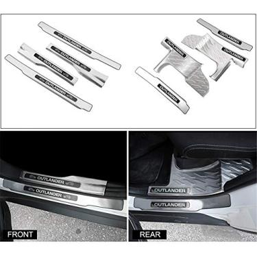 Imagem de 8 peças de guarnição de proteção de placa de proteção interna externa serve para Mitsubishi Outlander 2013-2021 - Prata