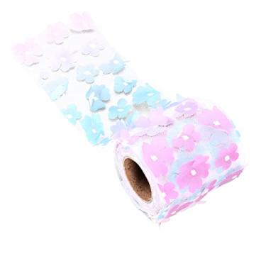 Imagem de Rolos de tule de flores, materiais de tecido de malha impressa tule margarida tecido costura artesanato tecido presente fita malha rolos de renda flores arco-íris rolos de tule (roxo gradiente)