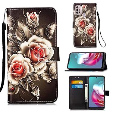 Imagem de For Motorola Moto G30 / G10 / G10 Power Colored Drawing Pattern Plain Weave Horizontal Flip Leather Case with Holder & Card Slot & Wallet & Lanyard
