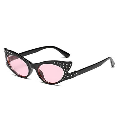 Imagem de Óculos de sol de olho de gato da moda, moda feminina banhada a diamante, armação pequena, óculos de lentes marinhas, óculos de sol de todos os jogos, 4, tamanho único