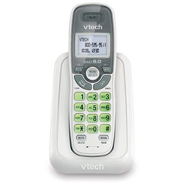 Imagem de VTech CS6114 DECT 6.0 telefone sem fio com Caller ID / chamada em espera, branco / cinza com 1 Handset, 3,50 x 3,50 x 7,00 polegadas