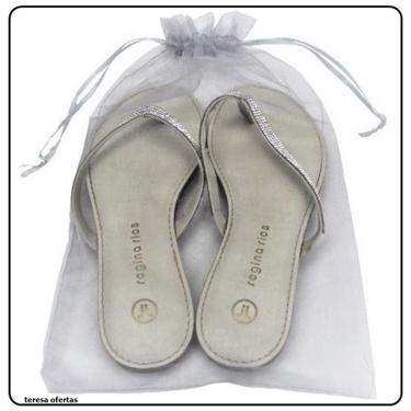 Imagem de 100 saquinhos de organza 20x30 Branco (chinelo )