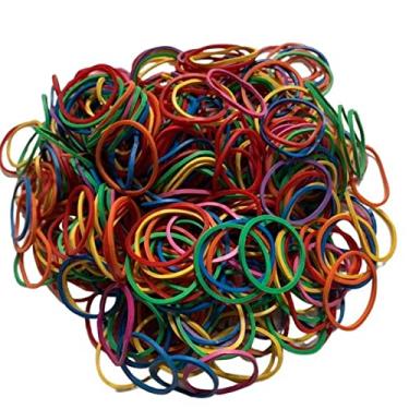 Imagem de Pacote com 200 peças/ Pequena faixa de borracha colorida de arco-íris sortida para artigos de papelaria de escritório de escritório, suprimentos para cabelo, cozinha, casa, industrial, moda, termostabilidade elástica, Multi Colored (2), Approx 2.5cm 1"