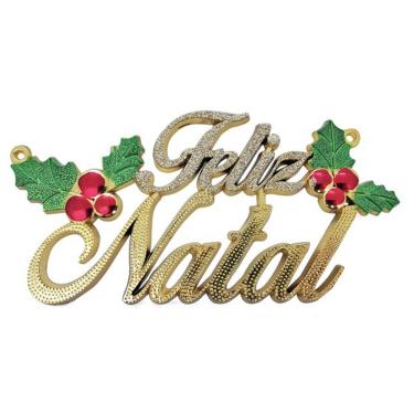 Imagem de Placa Gliter Feliz Natal 21,5cm - MAGIZI